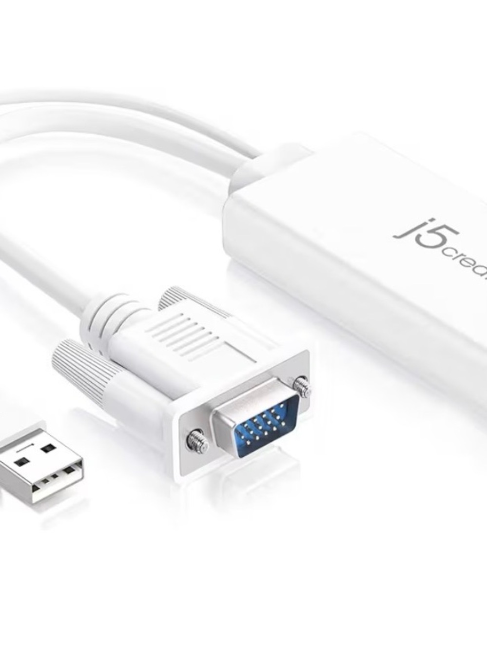 White VGA to USB Adapter Cable